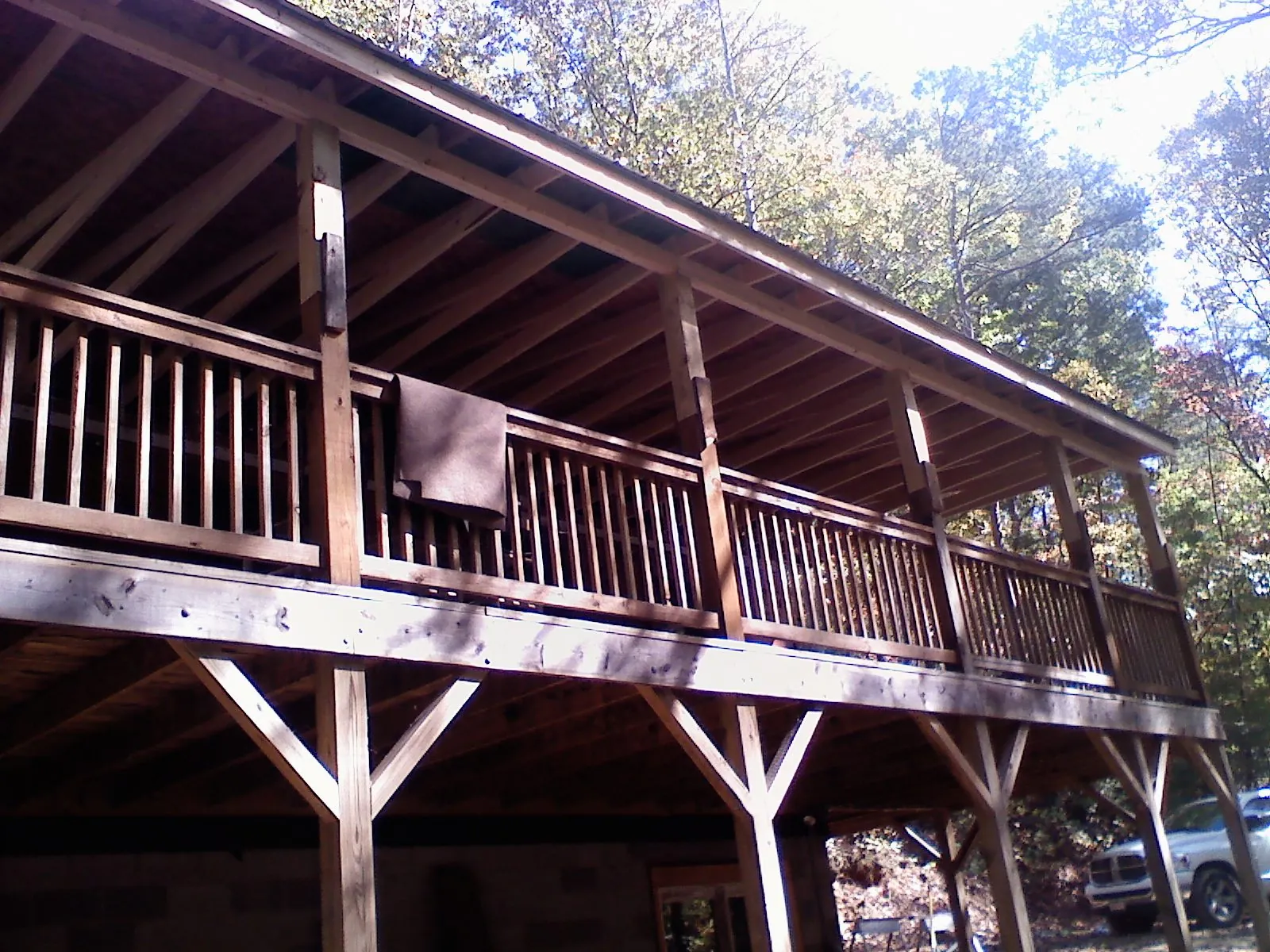 Timber framing under a new elevated porch and deck — Roof Leak Repair in Rising Sun by Roofing Brothers